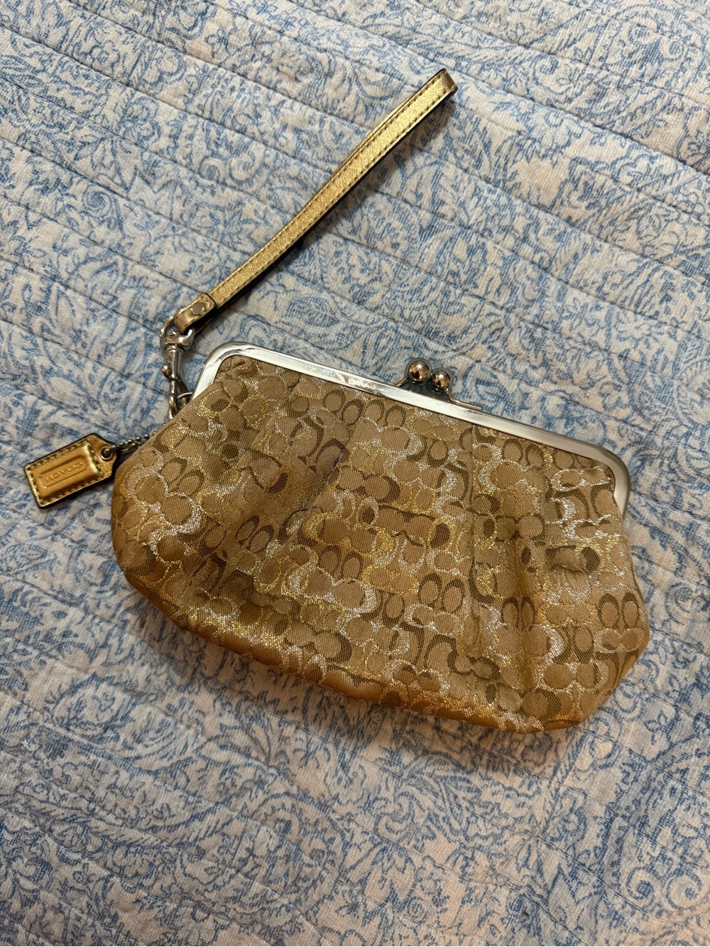 Coach Y2K Kisslock Wristlet Clutch Coin Purse